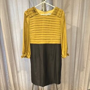 Vintage Gold and black Dress with Bateau Neckline by Madomoiselle